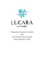 LUCARA ANNOUNCES Q2 2023 RESULTS (CNW Group/Lucara Diamond Corp.)