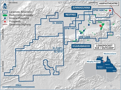 Figure 1: Current phase will focus on target area Amphitheatre (CNW Group/Laramide Resources Ltd.)