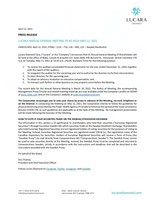 Lucara Annual General Meeting to be Held May 11, 2021 (CNW Group/Lucara Diamond Corp.)
