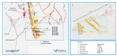 Figure 1: Plan map of recent drilling along the La Luisa vein. (CNW Group/Vizsla Silver Corp.)