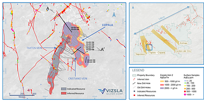 Figure 1: Plan map of recent drilling centered on the Copala structure. (CNW Group/Vizsla Silver Corp.)