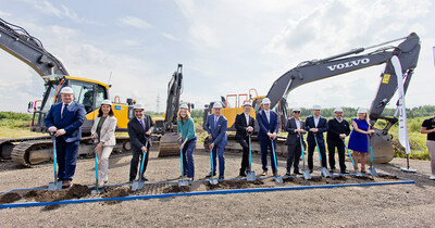 Participating in the ceremonial groundbreaking, left to right, were: Raivo Vasnu, NPM Silmet Managing Director; Maive Rute, Deputy Director General of the European Commission; Rahim Suleman, Neo President; Claire Kennedy, Chair of the Board of Neo;  Constantine Karayannopoulos, Neo's Chief Executive Officer; Tiit Risalo, Estonian Minister of the Economy; Madis Kallas, Estonian Minister of Regional Affairs; Charles Lew, Executive Chairman of Hastings Technology Metals; Greg Kroll, Neo Executive Vice President and head of the company's Magnequench business unit;  Greg Heydon, Managing Director, Magnequench (Estonia) NPM Narva OU; and Vivian Loonela, EU Ambassador to Estonia. (CNW Group/Neo Performance Materials, Inc.)
