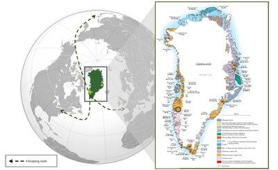 The License covers a portion of the large Sarfartoq carbonatite complex that also hosts Hudson’s ST1 rare earth elements project and the Nukittooq Niobium-Tantalum project. (CNW Group/Neo Performance Materials, Inc.)