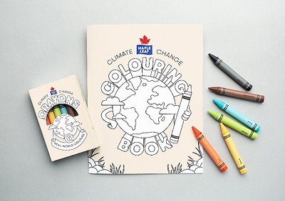 Maple Leaf’s Climate Change Colouring Kits illustrate the impact that simple steps can have in ensuring a healthy planet for future generations (CNW Group/Maple Leaf Foods Inc.)
