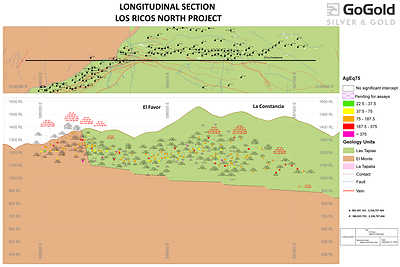 Figure 2: Favor Long Section (CNW Group/GoGold Resources Inc.)