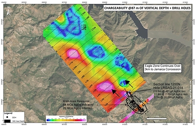 Figure 3: Eagle & Main Area Geophysics (CNW Group/GoGold Resources Inc.)