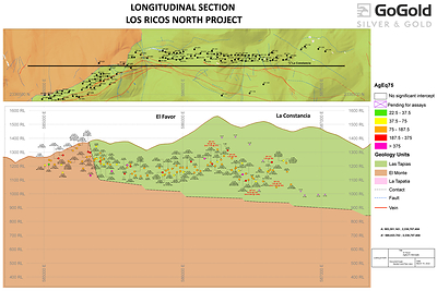 Figure 3: Favor Long Section (CNW Group/GoGold Resources Inc.)