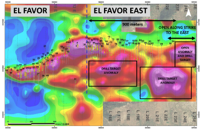 Figure 3: Geophysical Map – El Favor (CNW Group/GoGold Resources Inc.)
