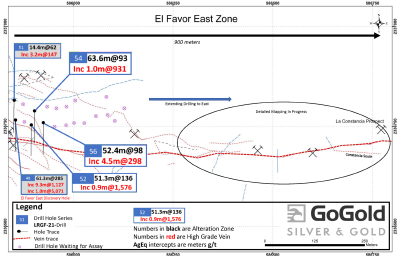 Figure 2: El Favor East (CNW Group/GoGold Resources Inc.)