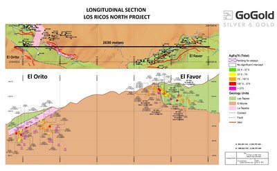 Figure 3: Favor-Orito Long Section (CNW Group/GoGold Resources Inc.)