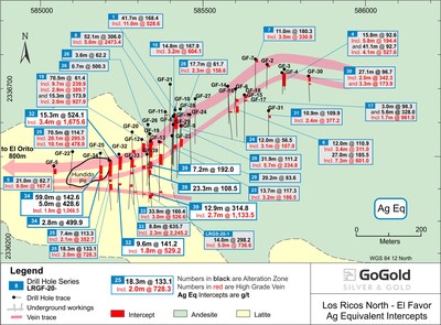Figure 2: El Favor Drill Hole Locations (CNW Group/GoGold Resources Inc.)