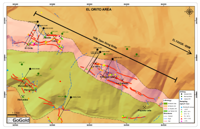 Figure 2: El Orito Drill Hole Locations (CNW Group/GoGold Resources Inc.)