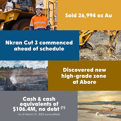 Galiano Gold Q1 Results (CNW Group/Galiano Gold Inc.)