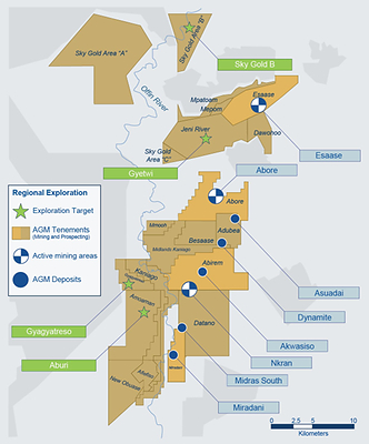 Figure 10: Location of regional exploration targets discussed in this release. (CNW Group/Galiano Gold Inc.)
