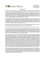 Denison Announces Pricing of Upsized US$300 Million Convertible Senior Notes Offering (CNW Group/Denison Mines Corp.)