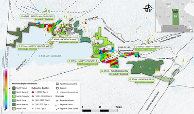 Figure 2: Initial Survey Results Over North Rim Exploration District (CNW Group/ATHA Energy Corp.)