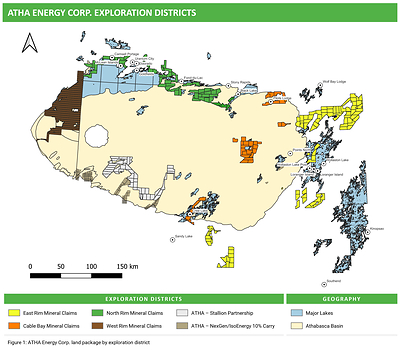 ATHA Energy Corp. land package by exploration district (CNW Group/ATHA Energy Corp.)