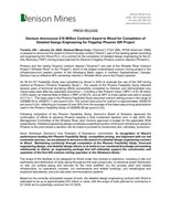 Denison Announces $16 Million Contract Award to Wood for Completion of Detailed Design Engineering for Flagship Phoenix ISR Project (CNW Group/Denison Mines Corp.)