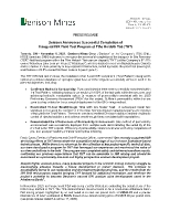 Denison Announces Successful Completion of Inaugural ISR Field Test Program at Tthe Heldeth Túé (THT) (CNW Group/Denison Mines Corp.)