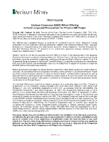 Denison Completes US$55 Million Offering to Fund Long-Lead Procurement for Phoenix ISR Project (CNW Group/Denison Mines Corp.)