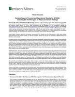 Denison Reports Financial and Operational Results for Q1 2022, including $47.8 million gain on Physical Uranium Holdings (CNW Group/Denison Mines Corp.)