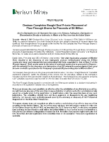 Denison Completes Bought Deal Private Placement of Flow-Through Shares for Proceeds of $8 Million (CNW Group/Denison Mines Corp.)