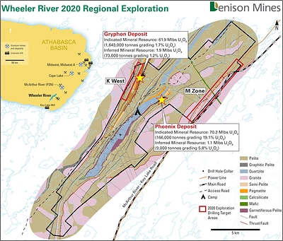 Figure 1 – Wheeler RIver 2020 Regional Exploration (CNW Group/Denison Mines Corp.)