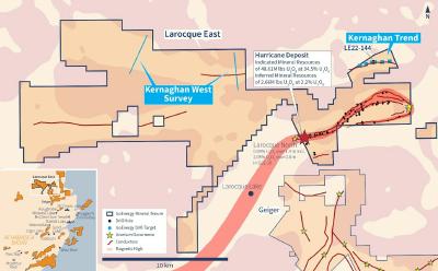 Figure 2 – Larocque East Planned Drilling and Geophysics (CNW Group/IsoEnergy Ltd.)