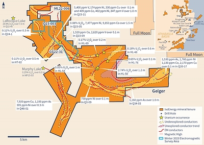 Figure 4 – Geiger Project Ground Geophysical Survey Areas (CNW Group/IsoEnergy Ltd.)