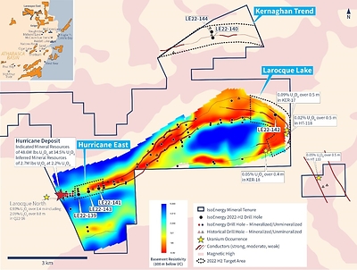 Figure 2 – Larocque East Drill Hole Locations (CNW Group/IsoEnergy Ltd.)