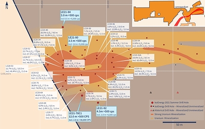 Figure 2 – Western Hurricane Zone Drill Hole Location Map (CNW Group/IsoEnergy Ltd.)