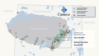 Figure 1 - Location of the Millennium deposit – Source: Cameco Corporation website (CNW Group/Uranium Royalty Corp.)