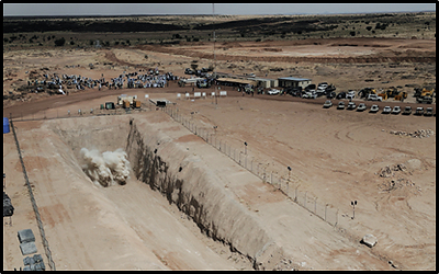 Opening Blast Ceremony at the Dasa Uranium Project in the Republic of Niger, November 5, 2022. (CNW Group/Global Atomic Corporation)