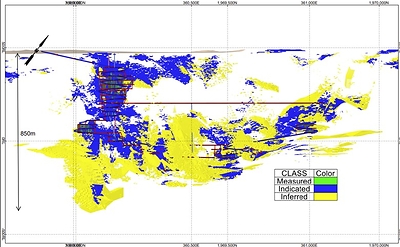Figure 3 - Distribution of Indicated & Inferred Resources (CNW Group/Global Atomic Corporation)