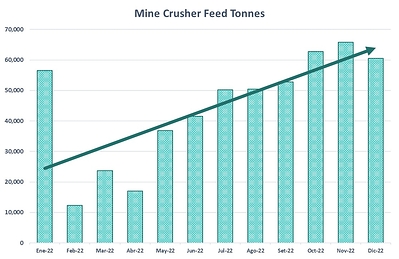 Santander Mine - Mine Crusher Feed Tonnes (CNW Group/Cerro de Pasco Resources Inc.)