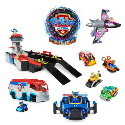 Spin Master unveils the PAW Patrol® toy collection for the franchise’s upcoming second feature film PAW Patrol: The Mighty Movie. (CNW Group/Spin Master)