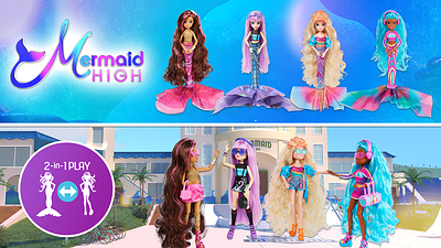 The ultimate sea-cret sisterhood, Searra™, Finly™, Oceanna™ and Mari™ make serious waves with their unique styles and personalities as they navigate the unchartered waters of high school (on land) and keep their secret from their new human friends. (CNW Group/Spin Master)