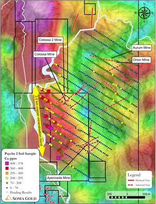 Figure 3 Soil sample grid for Cu (CNW Group/Soma Gold Corp.)