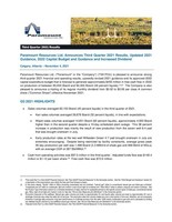 Paramount's third quarter 2021 results, including Management's Discussion and Analysis and the Company's Consolidated Financial Statements (CNW Group/Paramount Resources Ltd.)