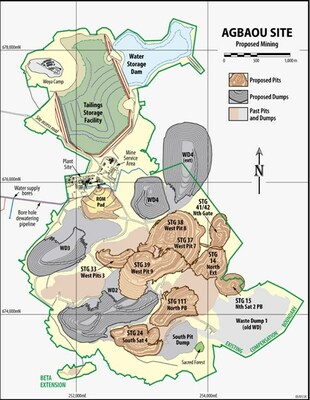 Figure 1: Agbaou Proposed Pit Stages (CNW Group/Allied Gold Corporation)