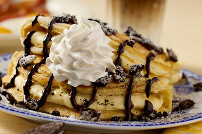 New OREO Cheesecake Pancakes are an indulgent, dessert forward take on Cracker Barrel's buttermilk pancakes including pancakes with a cheesecake filling topped with everyone’s favorite cookie – Oreo.