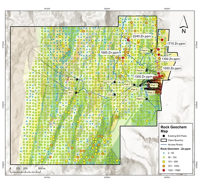 Figure 2. Zinc concentration map (CNW Group/Arizona Metals Corp.)