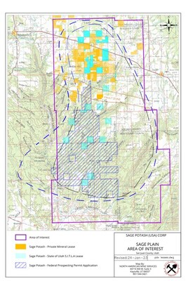 Figure 1. Sage Plain Area of Interest (CNW Group/Sage Potash Corp.)