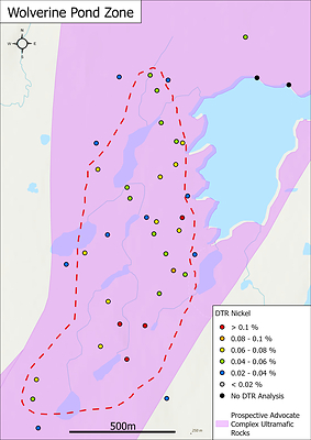 Figure 2 – DTR nickel results from the Wolverine Pond zone (CNW Group/FPX Nickel Corp.)