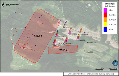 Figure 2: Van Target – Areas of Focus for 2022 Drill Program (CNW Group/FPX Nickel Corp.)