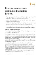 Kincora commences drilling at Fairholme Project (CNW Group/Kincora Copper Limited)