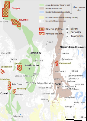 Figure 1: Kincora’s tenement holdings in the Lachlan Fold Belt (CNW Group/Kincora Copper Limited)