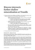 Full press release, including figures, photos and tables, for "Kincora intersects further shallow mineralisation at Trundle" (CNW Group/Kincora Copper Limited)