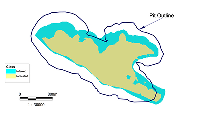 Figure 3: Plan View of Baptiste Deposit Resource Classification (CNW Group/FPX Nickel Corp.)