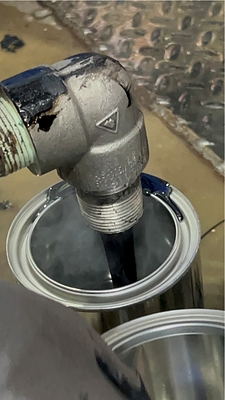 Liquid asphalt released from bottom of evaporator (last stage of process) (CNW Group/Northstar Clean Technologies Inc.)